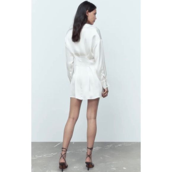 Zara darted satin effect mini dress BLOGGERS FAVORITE!!!! - Picture 4 of 9